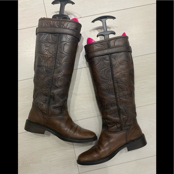 Coach VIVICA Leather Riding Boots size 5.5 - Picture 4 of 15